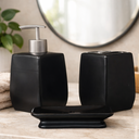 Ver imagem 1 de Kit Banheiro Lavabo P/ Sabonete Líquido Escova Black / 105