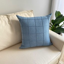 Capa de Almofada Linho Square Azul Claro 50cm - 1