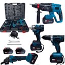 Ver imagem 1 de Kit 4 Ferramentas Eletrica Parafusadeira Furadeira Martelete Esmerilhadeira Reparo Obra Maleta Const