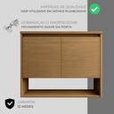 Ver imagem 2 de Gabinete de Banheiro Suspenso 70cm 2 Portas 1 Nicho Freijó