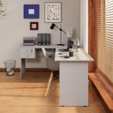 Ver imagem 1 de Conjunto Escritório New City em L com Gaveteiro 180 cm Cinza Cristal Gebb Work