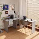 Ver imagem 2 de Conjunto Escritório New City em L com Gaveteiro 180 cm Cinza Cristal Gebb Work