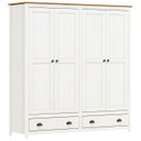 Ver imagem 2 de Guarda Roupa Casal 176cm 4 Portas 2 Gavetas Lázio Branco/freijó F07 - Mpozenato