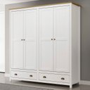 Ver imagem 1 de Guarda Roupa Casal 176cm 4 Portas 2 Gavetas Lázio Branco/freijó F07 - Mpozenato