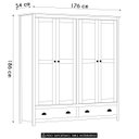 Ver imagem 4 de Guarda Roupa Casal 176cm 4 Portas 2 Gavetas Lázio Branco/freijó F07 - Mpozenato