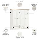 Ver imagem 3 de Guarda Roupa Casal 176cm 4 Portas 2 Gavetas Lázio Branco/freijó F07 - Mpozenato