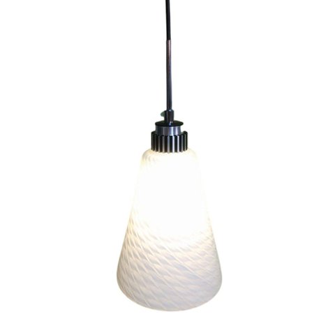 Lustre Pendente de Vidro Leitoso Escamas E27 Ø15cm X Altura 18cm