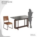 Ver imagem 5 de Conjunto Sala de Jantar Mesa 120x90cm Base Pérola Tampo MDF Laca com Vidro Napoli Marrom