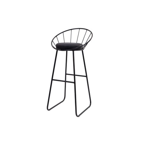 Banco Alto Sunset Banqueta Estofada Balcão Cozinha Churrasqueira Preto