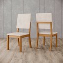 Ver imagem 6 de Conjunto Mesa de Jantar Vértice com Vidro e 6 Cadeiras Milla Henn - Nature/off White/linho