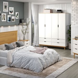 Guarda-roupa 4 Portas 4 Gavetas Nórdica Yescasa