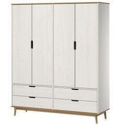 Guarda-roupa 4 Portas 4 Gavetas em Madeira Maciça Linha Nórdica Yescasa  - 2
