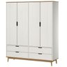 Guarda-roupa 4 Portas 4 Gavetas em Madeira Maciça Linha Nórdica Yescasa  - 2