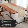 1 Caminho Trilho Mesa Impermeável PVC Kori Marfim 42x140 - 2