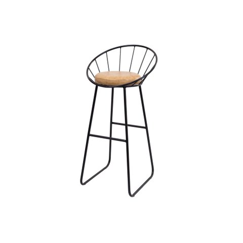 Banco Alto Sunset Banqueta Estofada Balcão Cozinha Churrasqueira Preto/Caramelo