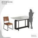 Ver imagem 5 de Conjunto Sala de Jantar Mesa 120x90cm Base Pérola Tampo MDF Laca com Vidro Napoli Preto/Marrom