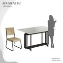 Ver imagem 5 de Conjunto Sala de Jantar Mesa 120x90cm Base Pérola Tampo MDF Laca com Vidro Napoli Preto/Creme