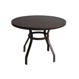 Conjunto Mesa 90cm 2 Cadeiras Tela Sling Premium para Piscina em Aluminio Marrom - 2