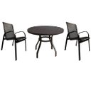 Ver imagem 1 de Conjunto Mesa 90cm 2 Cadeiras Tela Sling Premium para Piscina em Aluminio Marrom