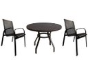 Ver imagem 1 de Conjunto Mesa 90cm 2 Cadeiras Tela Sling Premium para Piscina em Aluminio Marrom