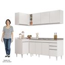 Ver imagem 6 de Armário de Cozinha Modulado de Canto Direito 4 Peças Cp42 com Pia Inox Branco - Lumil Lumil Móveis