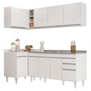 Ver imagem 3 de Armário de Cozinha Modulado de Canto Direito 4 Peças Cp42 com Pia Inox Branco - Lumil Lumil Móveis