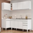 Ver imagem 3 de Armário de Cozinha Modulado de Canto Direito 4 Peças Cp42 com Pia Inox Branco - Lumil Lumil Móveis