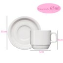 Ver imagem 3 de Jogo 4 Xícaras de Café com Pires de Porcelana 65ml Classe Única Iguaçu Germer Branco