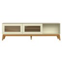 Ver imagem 7 de Rack para Tv até 65 Polegadas Amber 2 Portas Vidro Deslisante Reflecta 180cm - Off White e Cedro