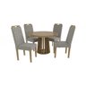Conjunto de Mesa com com 4 Cadeiras Kappesberg Redonda CSJ1206 Freijó - 2