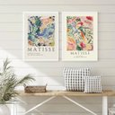 Ver imagem 2 de Kit 2 Quadros Abstratos Coloridos matisse 33x24cm - com Vidro:madeira Branca