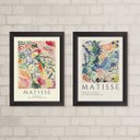 Ver imagem 1 de Kit 2 Quadros Abstratos Coloridos matisse 33x24cm - com Vidro:madeira Branca