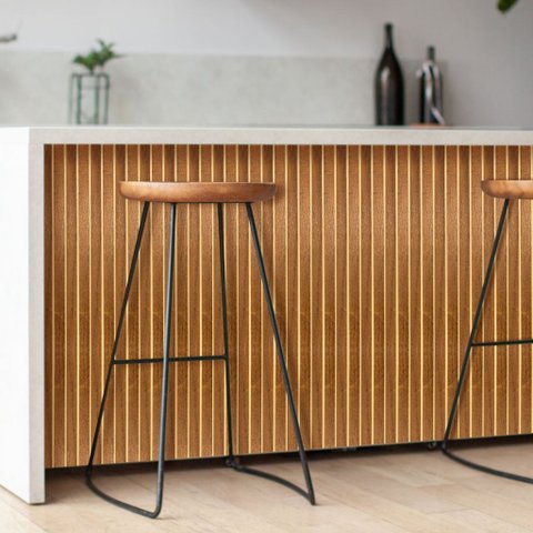 Kit Ripadinho Mdf 11x50cm Freijó - 40 Unidades com Fita Dupla Face