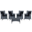 Ver imagem 1 de 4 Poltronas e 1 Mesa Igapó em Alumínio Pintura Preta Corda Náutica Estofado 12