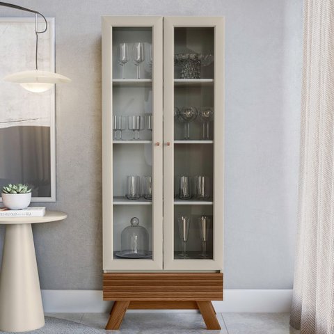 Cristaleira Retrô 71cm Sofia Freijo/off White - Sallar Home