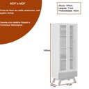 Ver imagem 2 de Cristaleira Retrô 71cm Sofia Freijo/off White - Sallar Home
