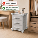 Ver imagem 1 de Carrinho Gaveteiro Organizador Multiuso 3 Gavetas Cinza com Rodinhas - Organização Mad.U