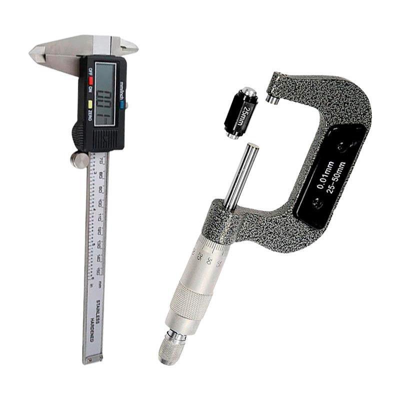 Kit Paquímetro Digital 6 Pol + Micrômetro Externo Analógico de 25 a 50MM MTX - 1