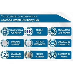 Colchão Berço Orthoflex Infantil D20 Baby Flex (70x130x10) -  - 2