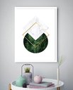 Ver imagem 2 de Quadro Decorativo Abstrato Mármore Folhas - 70x50cm:moldura Preta