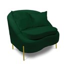 Ver imagem 5 de Poltrona Decorativa Orgânica Pé de Metal Dourado Zaya Bouclê Verde C05 - D’Rossi