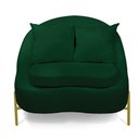 Ver imagem 2 de Poltrona Decorativa Orgânica Pé de Metal Dourado Zaya Bouclê Verde C05 - D’Rossi