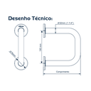 Ver imagem 3 de Barra de Apoio Lateral para Lavatório Alumínio Branco 30 Cm