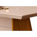 Ver imagem 3 de Mesa de Sala Jantar Fler com Tampo Madeirado Vidro 90x90cm Cedro/off White/off White Dj Móveis