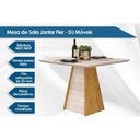 Ver imagem 6 de Mesa de Sala Jantar Fler com Tampo Madeirado Vidro 90x90cm Cedro/off White/off White Dj Móveis