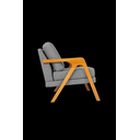 Ver imagem 6 de Kit 2 Poltronas Decorativa Mona Luxo Linho Cinza e Base Madeira Maciça - Saturno Decorações