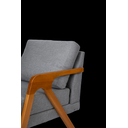 Ver imagem 5 de Kit 2 Poltronas Decorativa Mona Luxo Linho Cinza e Base Madeira Maciça - Saturno Decorações