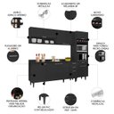 Ver imagem 4 de Armário de Cozinha com Tampo Cp02 240cm Pérola Preto Z34 - Mpozenato