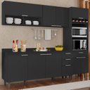 Ver imagem 1 de Armário de Cozinha com Tampo Cp02 240cm Pérola Preto Z34 - Mpozenato