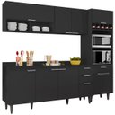 Ver imagem 3 de Armário de Cozinha com Tampo Cp02 240cm Pérola Preto Z34 - Mpozenato